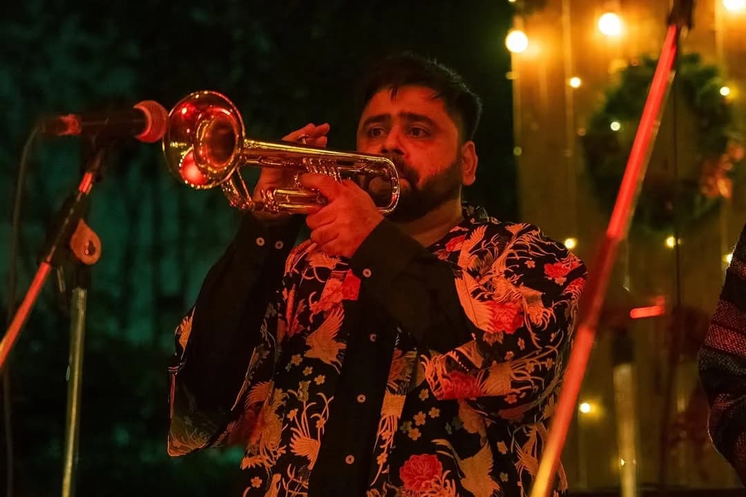 Trumpet performance during a live show